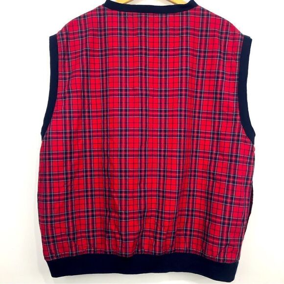 Polo Golf Ralph Lauren Navy Red Plaid Reversible Nylon Golf Performance Vest - Picture 4 of 13